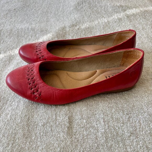 Born ballet flats, red leather - Picture 2 of 5